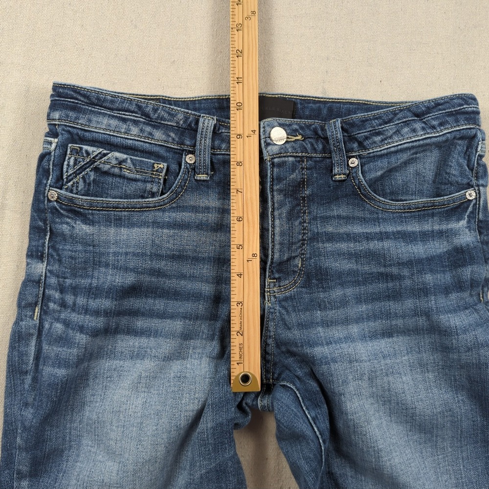 Buckle Black Jeans Womens 31 Blue Boot Cut Stretch Western Cowgirl - Picture 8 of 15